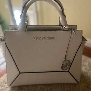 Michael Kors Cream Satchel with Black Accents